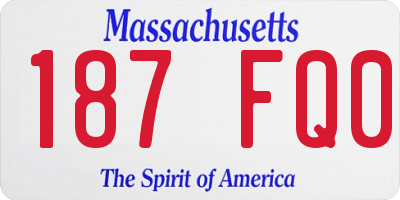 MA license plate 187FQ0