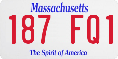 MA license plate 187FQ1