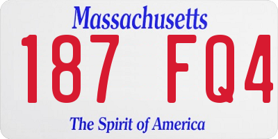 MA license plate 187FQ4