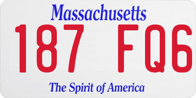 MA license plate 187FQ6
