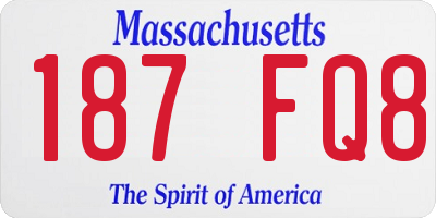 MA license plate 187FQ8