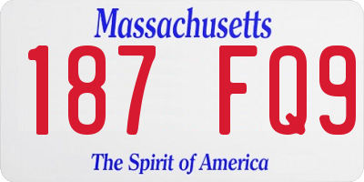 MA license plate 187FQ9