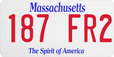 MA license plate 187FR2