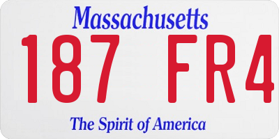 MA license plate 187FR4