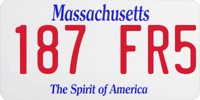 MA license plate 187FR5