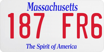 MA license plate 187FR6