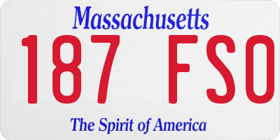 MA license plate 187FS0