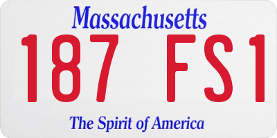MA license plate 187FS1