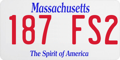 MA license plate 187FS2
