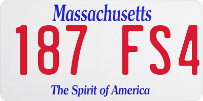 MA license plate 187FS4