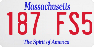 MA license plate 187FS5