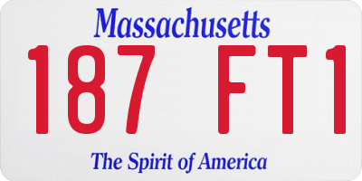 MA license plate 187FT1
