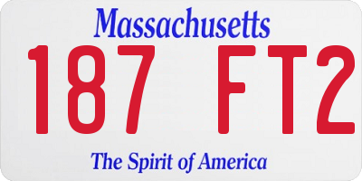 MA license plate 187FT2