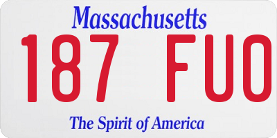 MA license plate 187FU0