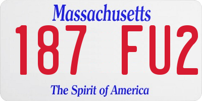 MA license plate 187FU2