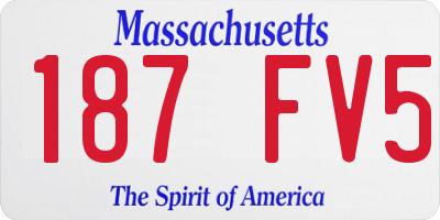 MA license plate 187FV5