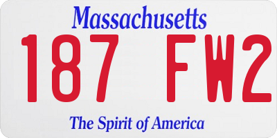 MA license plate 187FW2
