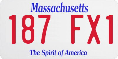 MA license plate 187FX1