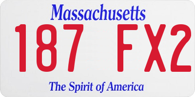 MA license plate 187FX2