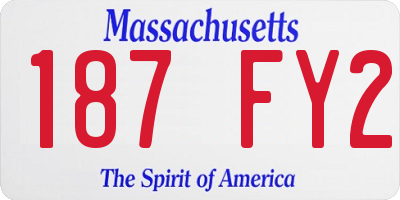 MA license plate 187FY2