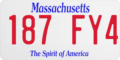 MA license plate 187FY4