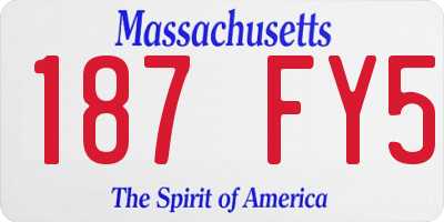 MA license plate 187FY5