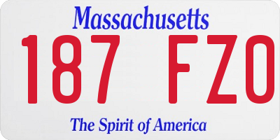 MA license plate 187FZ0