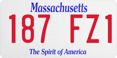 MA license plate 187FZ1