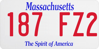 MA license plate 187FZ2