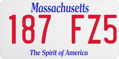 MA license plate 187FZ5