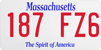 MA license plate 187FZ6