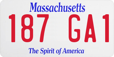 MA license plate 187GA1