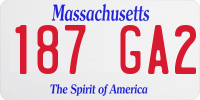 MA license plate 187GA2