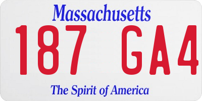 MA license plate 187GA4