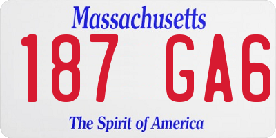MA license plate 187GA6