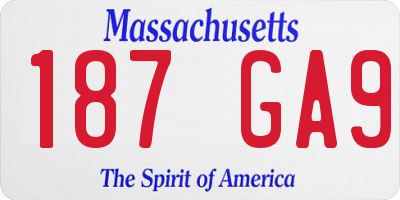 MA license plate 187GA9