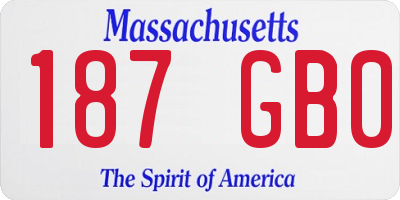 MA license plate 187GB0