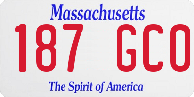 MA license plate 187GC0
