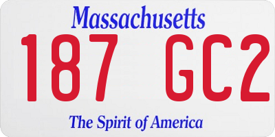 MA license plate 187GC2