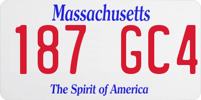 MA license plate 187GC4