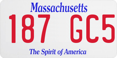 MA license plate 187GC5