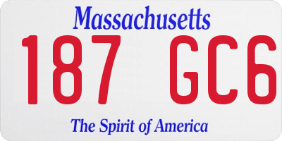 MA license plate 187GC6