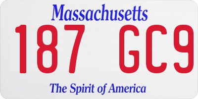 MA license plate 187GC9