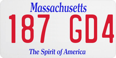 MA license plate 187GD4