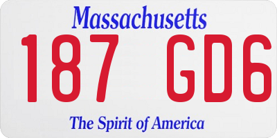 MA license plate 187GD6
