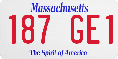 MA license plate 187GE1