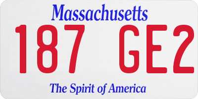 MA license plate 187GE2