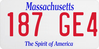 MA license plate 187GE4
