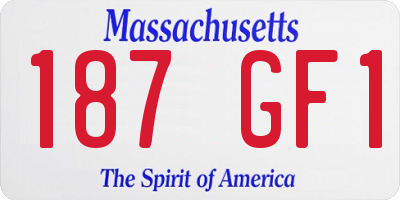 MA license plate 187GF1