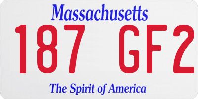 MA license plate 187GF2